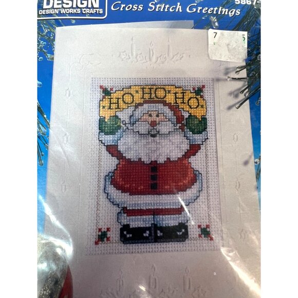 Wizzers & Design Works Crafts Santa Cross Stitch Kits Greeting Card - Picture 4 of 5